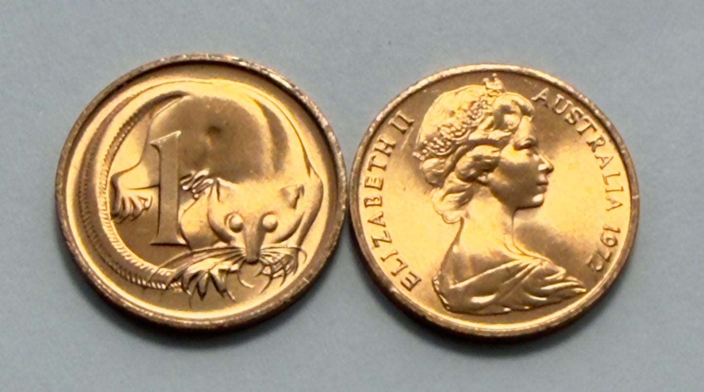 1972 1 Cent Coin - Uncirculated Ex RAM Roll - comes in 2x2