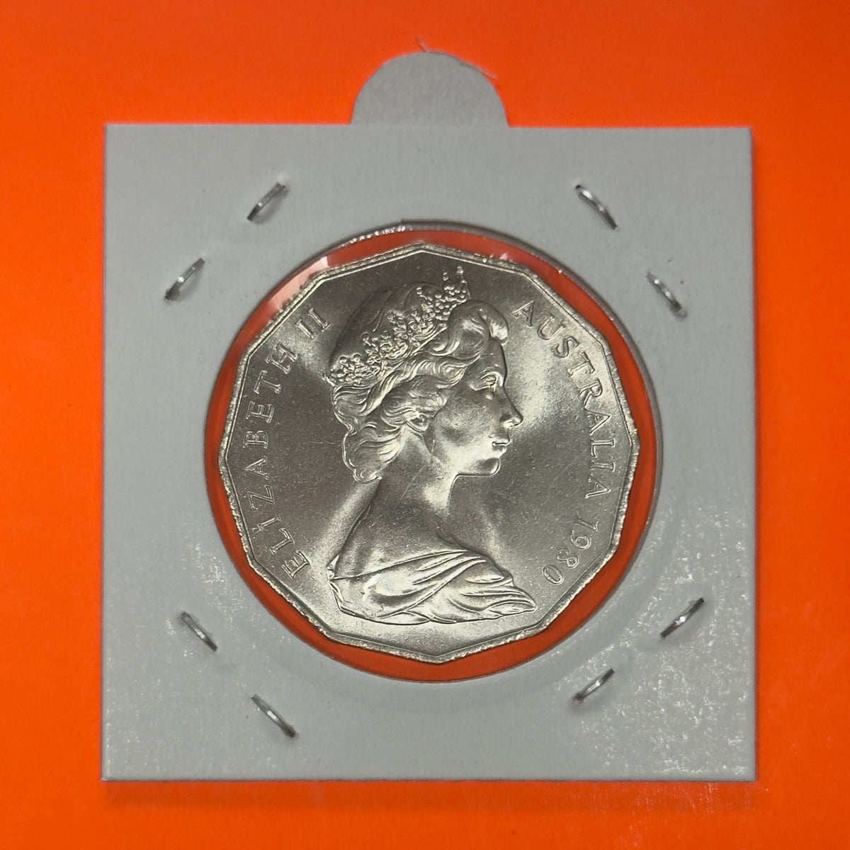 1980 50 Cent Coin - Uncirculated - DOUBLE BAR - Ex RAM Roll See Pics - comes in 2x2