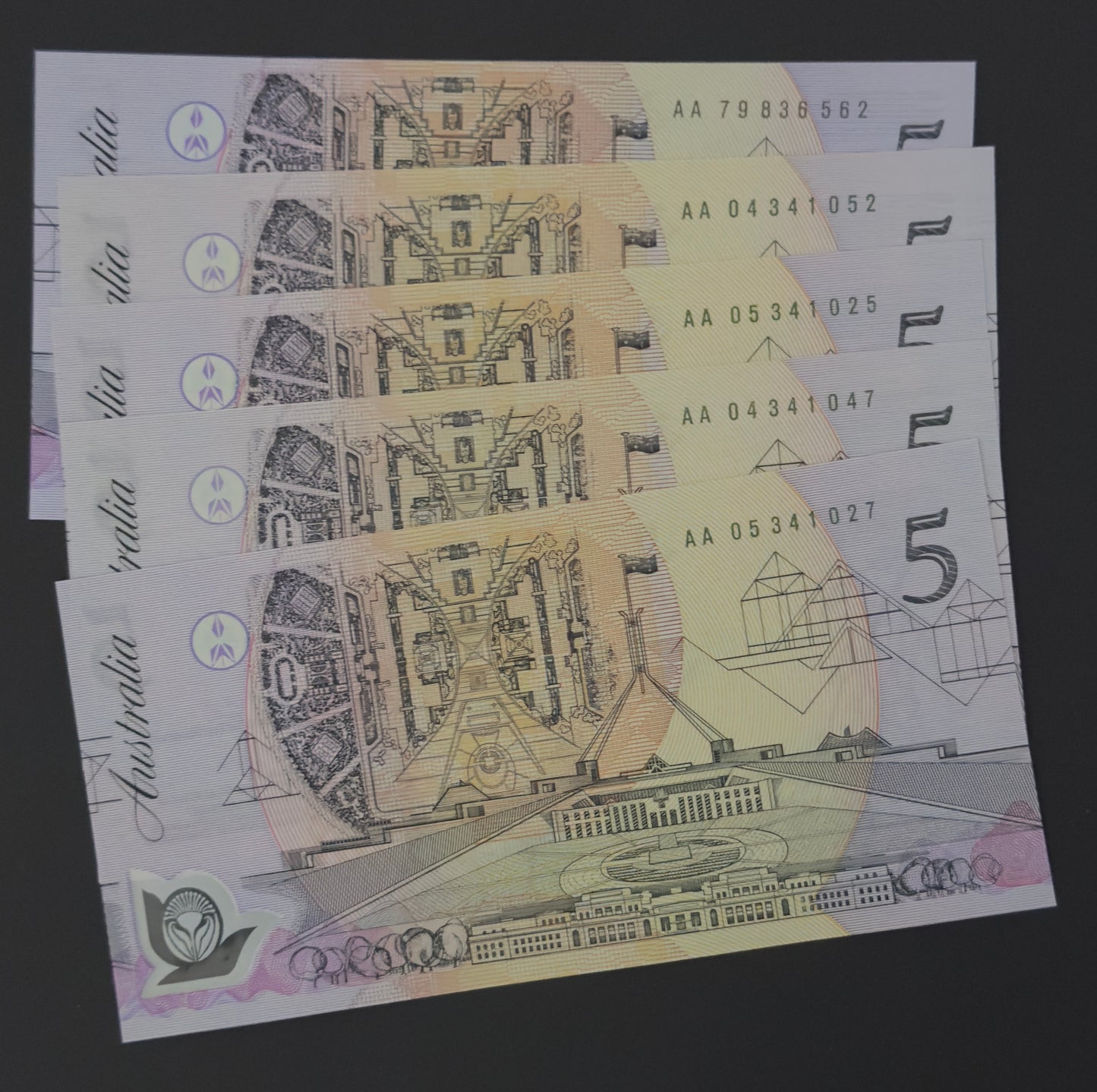 1992 $5  From First Polymer Run - Uncirculated R214 in Note Protector