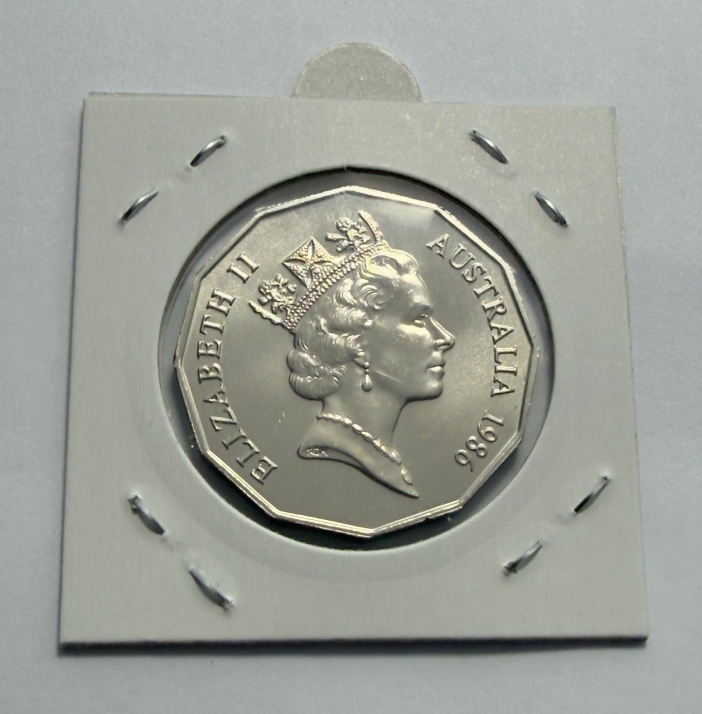 1986 50 Cent Coin - Choice Uncirculated - mint set ONLY coin - comes in 2x2