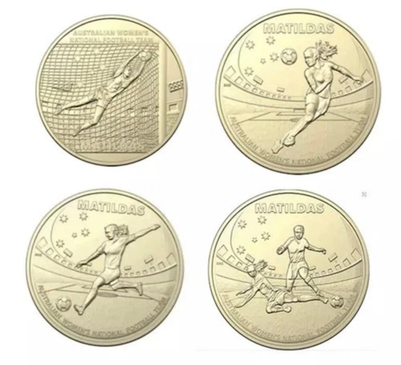 2023 $1 Matildas 4 Coin Set - Uncirculated - One Dollar Matildas Set - in 2x2s