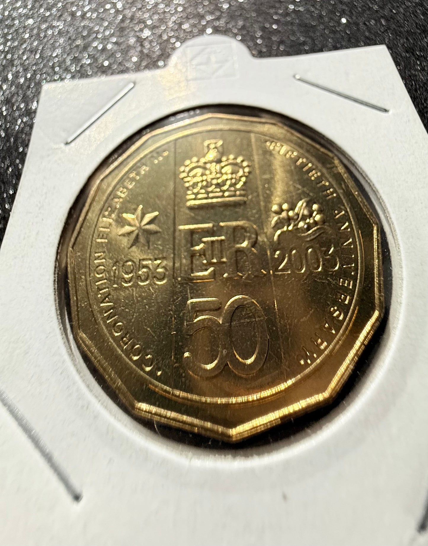 2003 50 Cent Coin - QEII Golden Jubilee - Uncirculated - comes in 2x2
