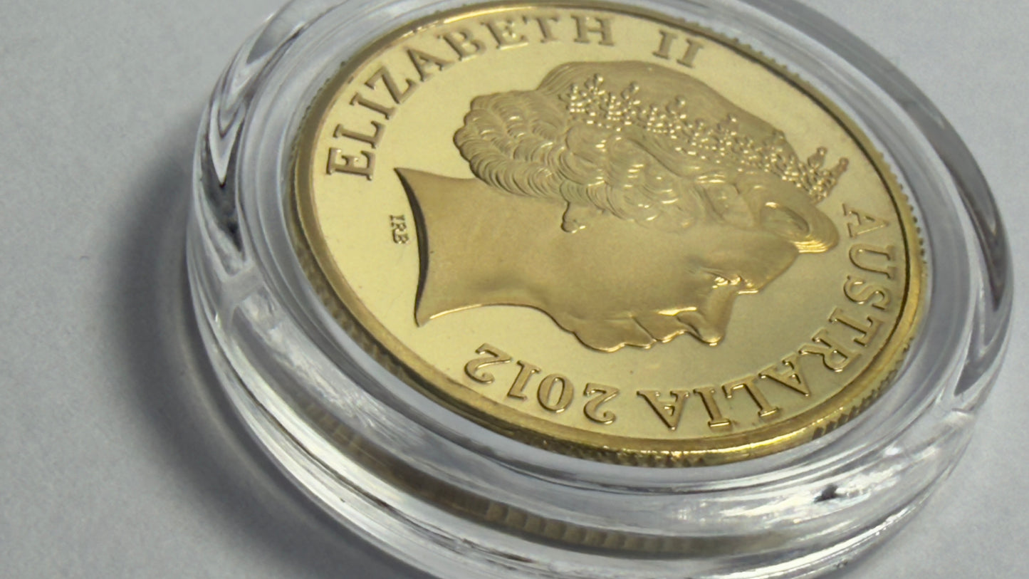 2012 $1 Proof Coin - Mob Of Roos $1 - in Lighthouse Capsule