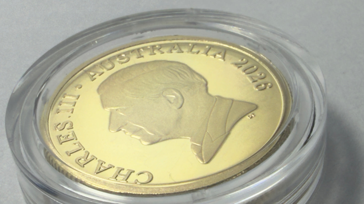 2026 $1 Mob of 5 Roos Proof Coin in Original Capsule - One Dollar