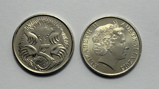 2013 5 Cent Coin - Uncirculated - Five Cent Echidna - comes in 2x2