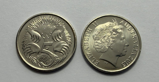 2013 5 Cent Coin - Uncirculated - Five Cent Echidna - comes in 2x2