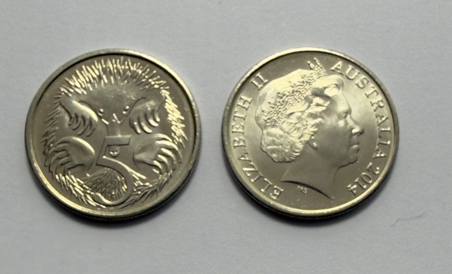 2014 5 Cent Coin - Uncirculated - Five Cent Echidna - comes in 2x2