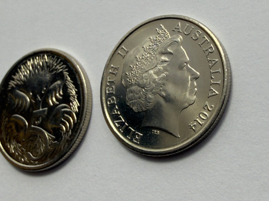 2014 5 Cent Coin - Uncirculated - Five Cent Echidna - comes in 2x2