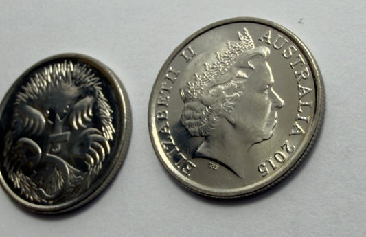 2015 5 Cent Coin - Uncirculated - Five Cent Echidna - comes in 2x2