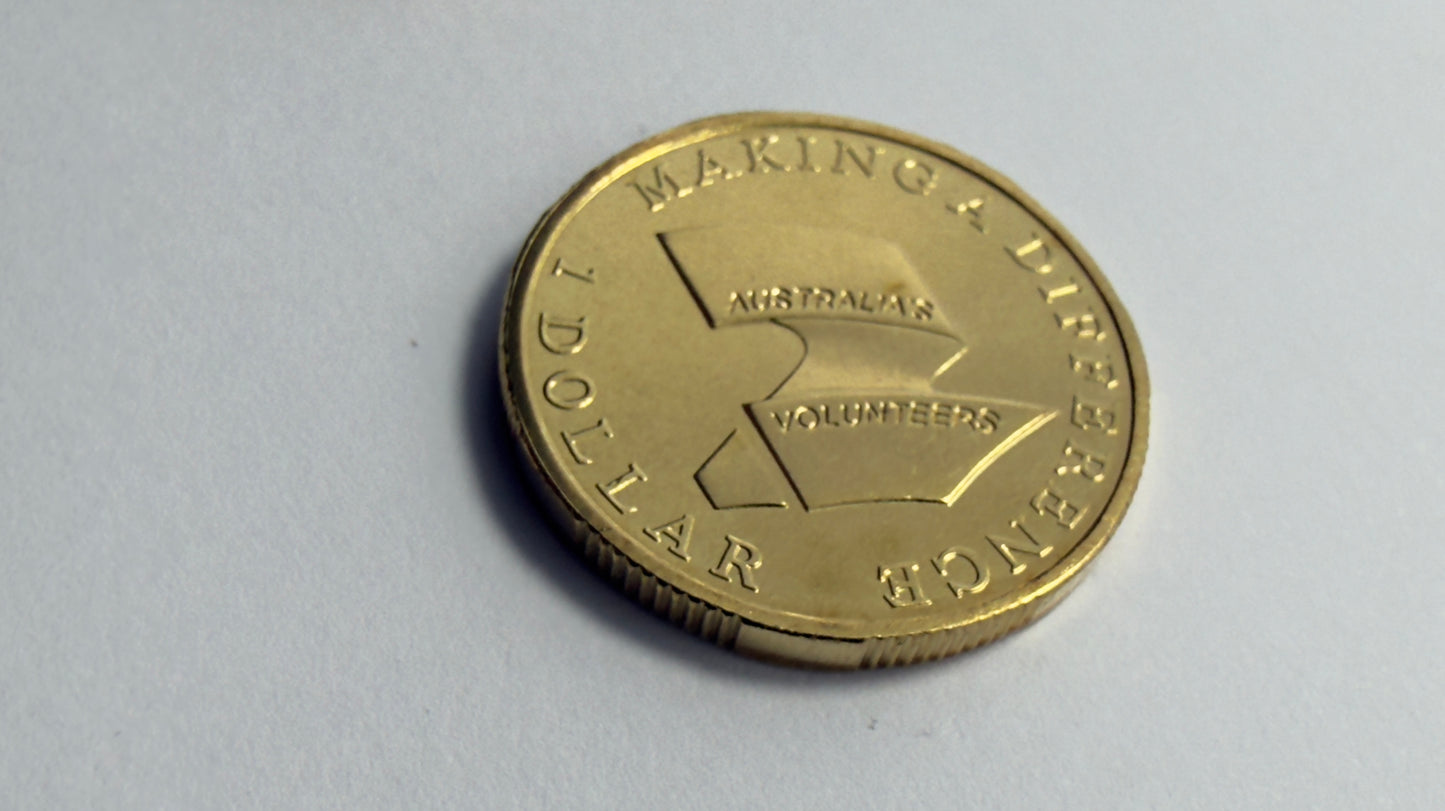 2003 $1 Coin - Australia's Volunteers - Uncirculated - ex mint set - in 2x2