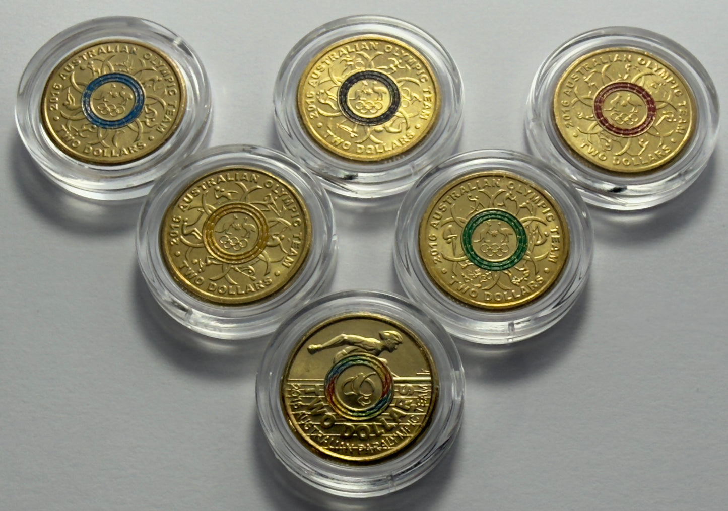 2016 $2 RIO - Olympic Games 6 Coin Set - Uncirculated - in Capsules