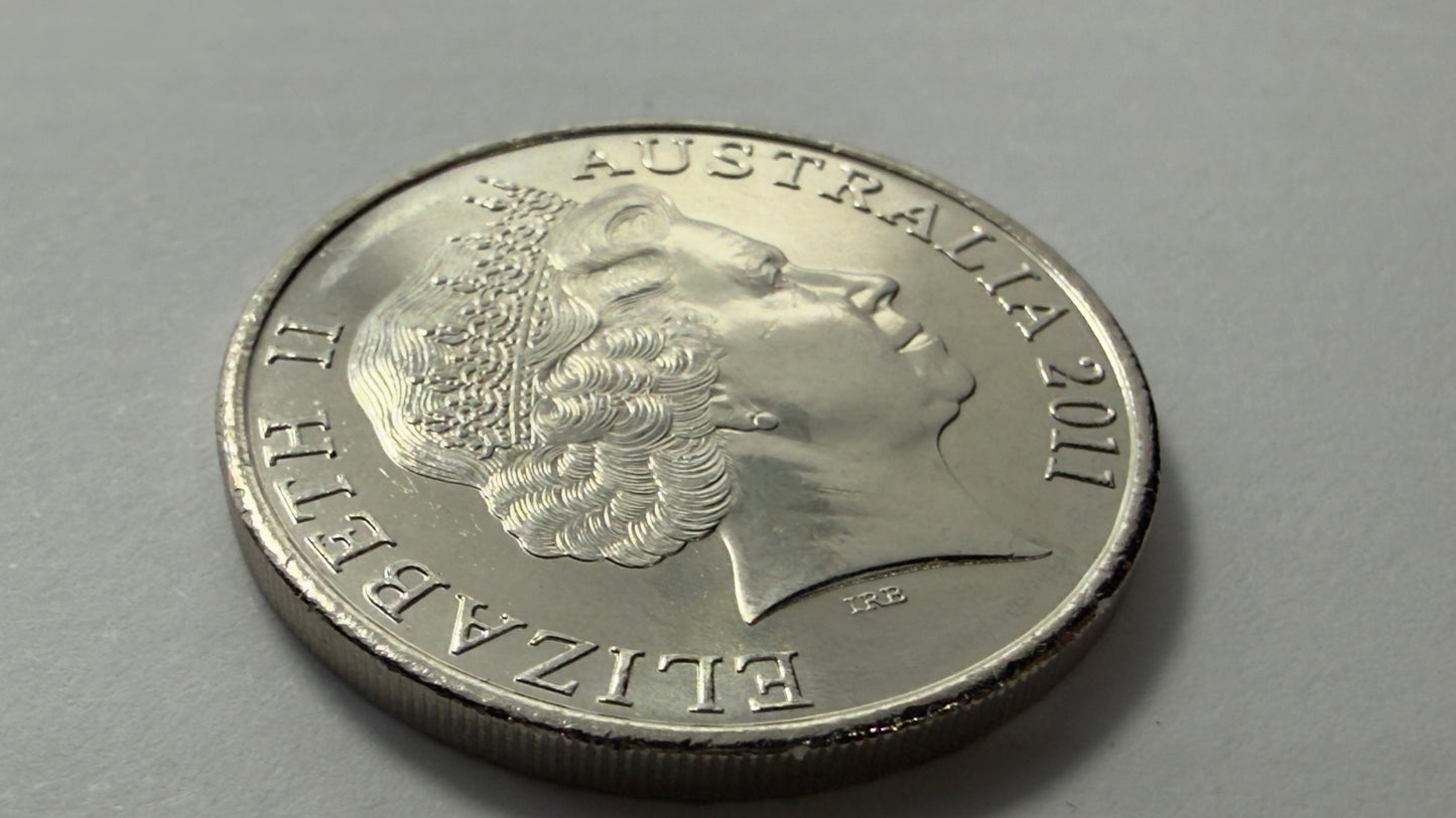 2011 20 Cent Coin - Uncirculated - Year of Volunteers Anniversary - in 2x2