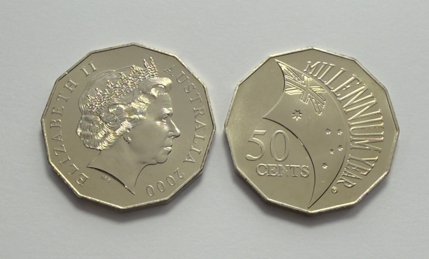 2000 50 Cent Millenium Coin - Choice Uncirculated - Fifty Cent ex mint set - 2x2