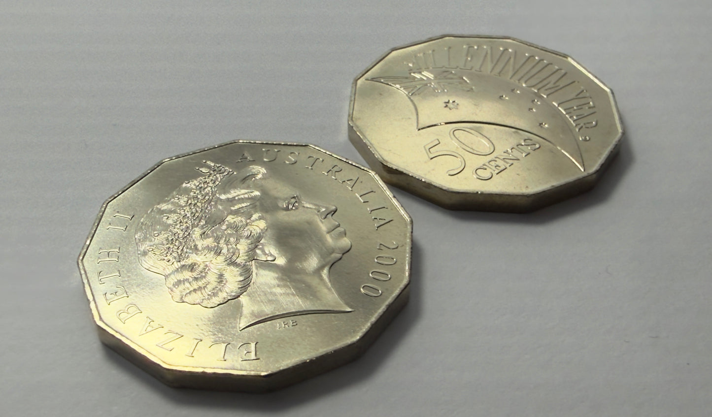 2000 50 Cent Millenium Coin - Choice Uncirculated - Fifty Cent ex mint set - 2x2