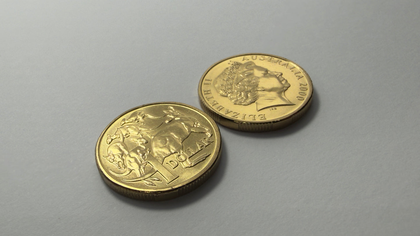2000 $1 - Mob Of Roos Coin - Choice Uncirculated - ex mint set coin - 2x2