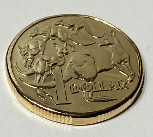 2022 $1 Mob of Roos Coin - Uncirculated One Dollar - comes in 2x2