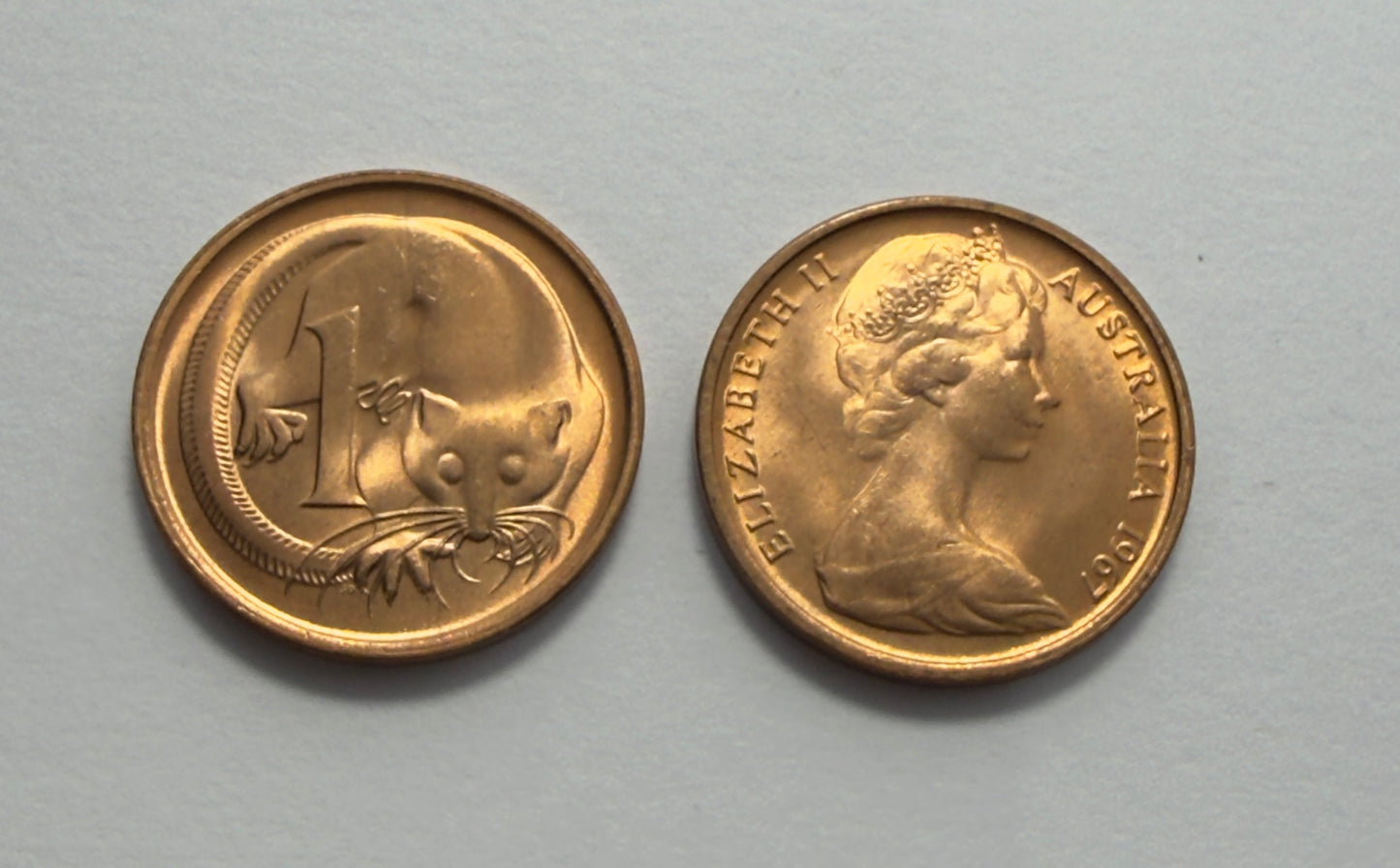 1967 1 Cent Coin - Uncirculated - Ex RAM Roll 1c -One Cent - comes in 2x2