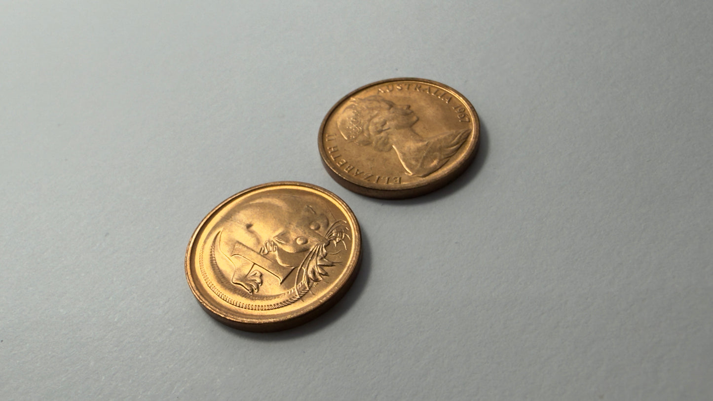 1967 1 Cent Coin - Uncirculated - Ex RAM Roll 1c -One Cent - comes in 2x2