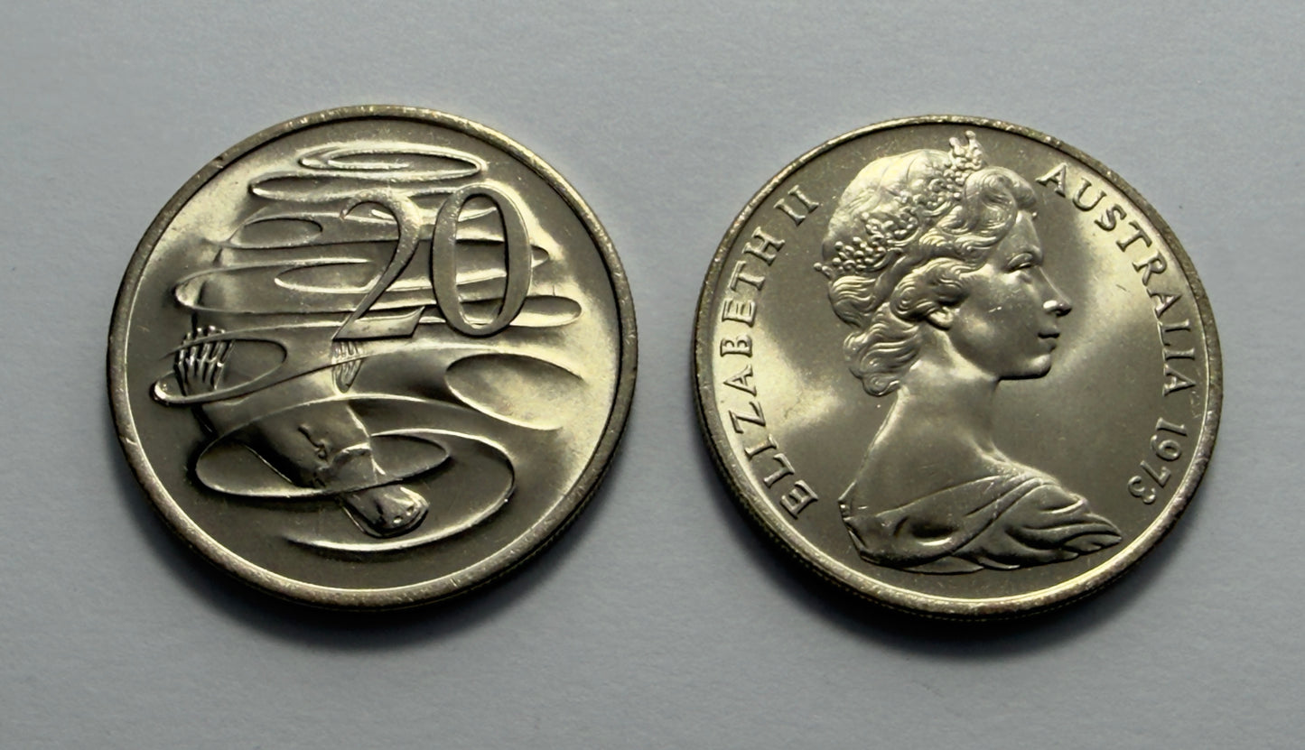 1973 20 Cent Coin - Uncirculated - Twenty Cent - 20c - comes in 2x2