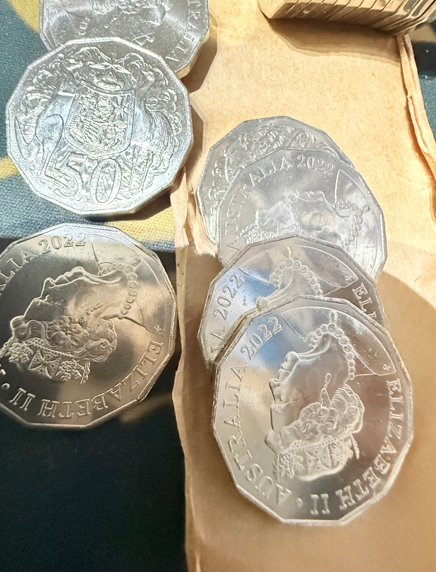 2022 50 Cent Coin - Uncirculated - Coat of Arms - comes in 2x2