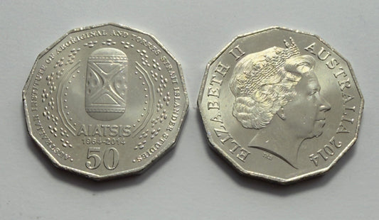 2014 AIATSIS 50 Cent Coin - Uncirculated - Fifty Cent Coin - comes in 2x2