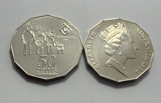 1994 50 Cent Coin - International Year Of Family - Wide Date - Choice UNC - 2x2