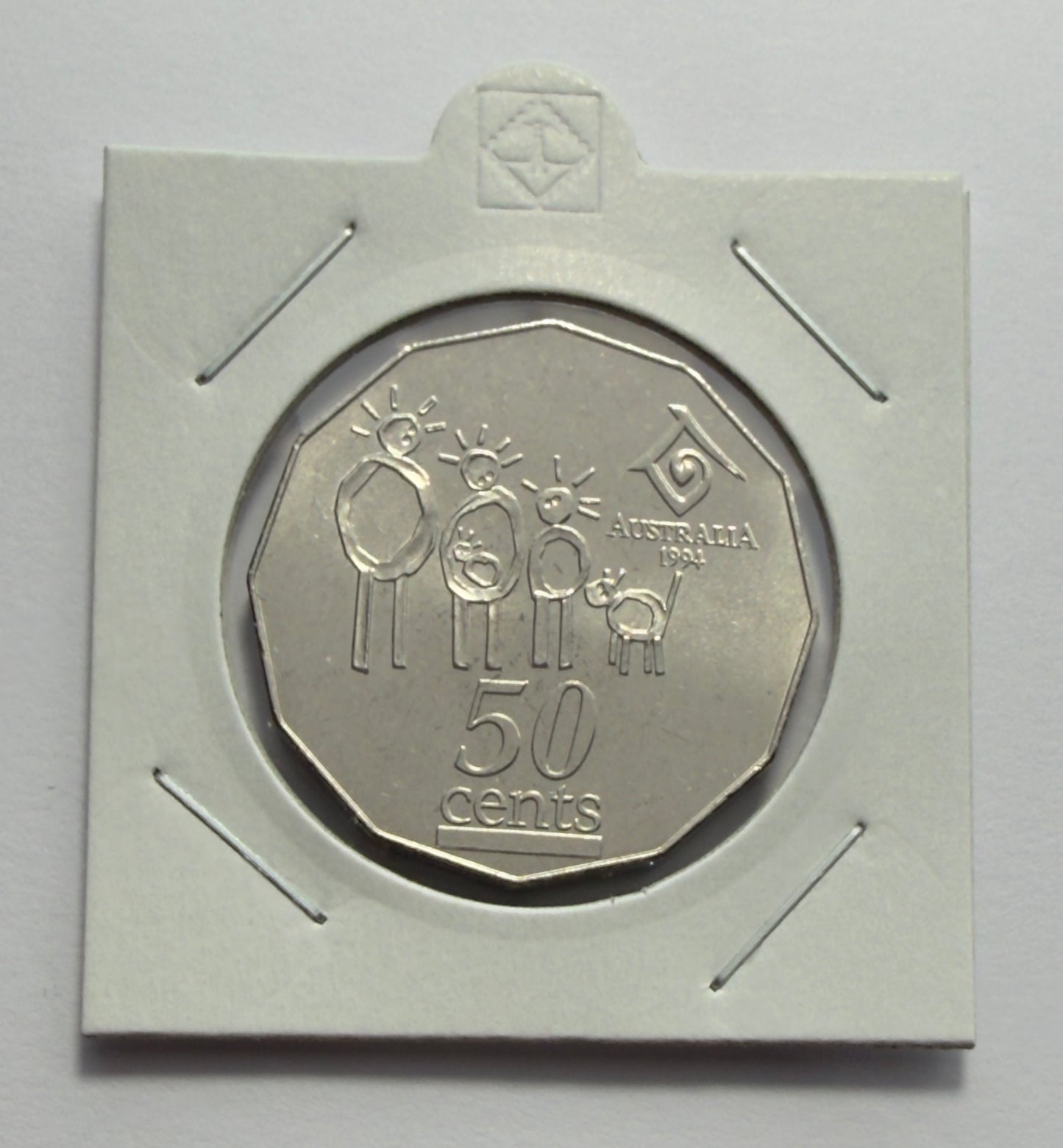 1994 50 Cent Coin - International Year Of Family - Wide Date - Choice UNC - 2x2