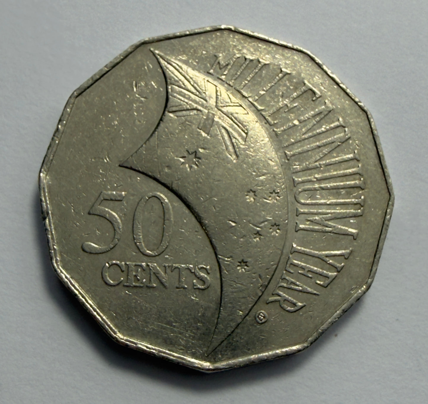 2000 50 Cent Coin - INCUSED Millennium Year - comes in 2x2 - #1