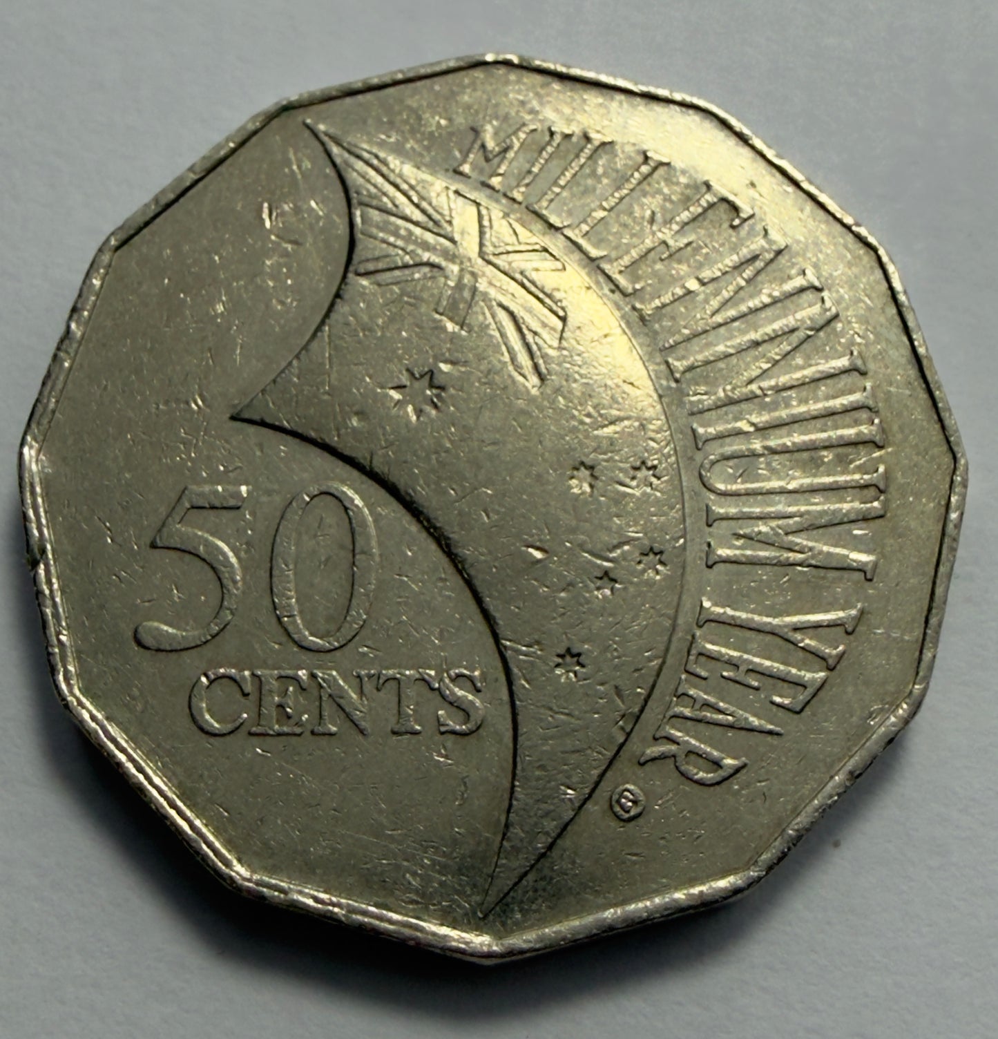 2000 50 Cent Coin - INCUSED Millennium Year - comes in 2x2 - #1