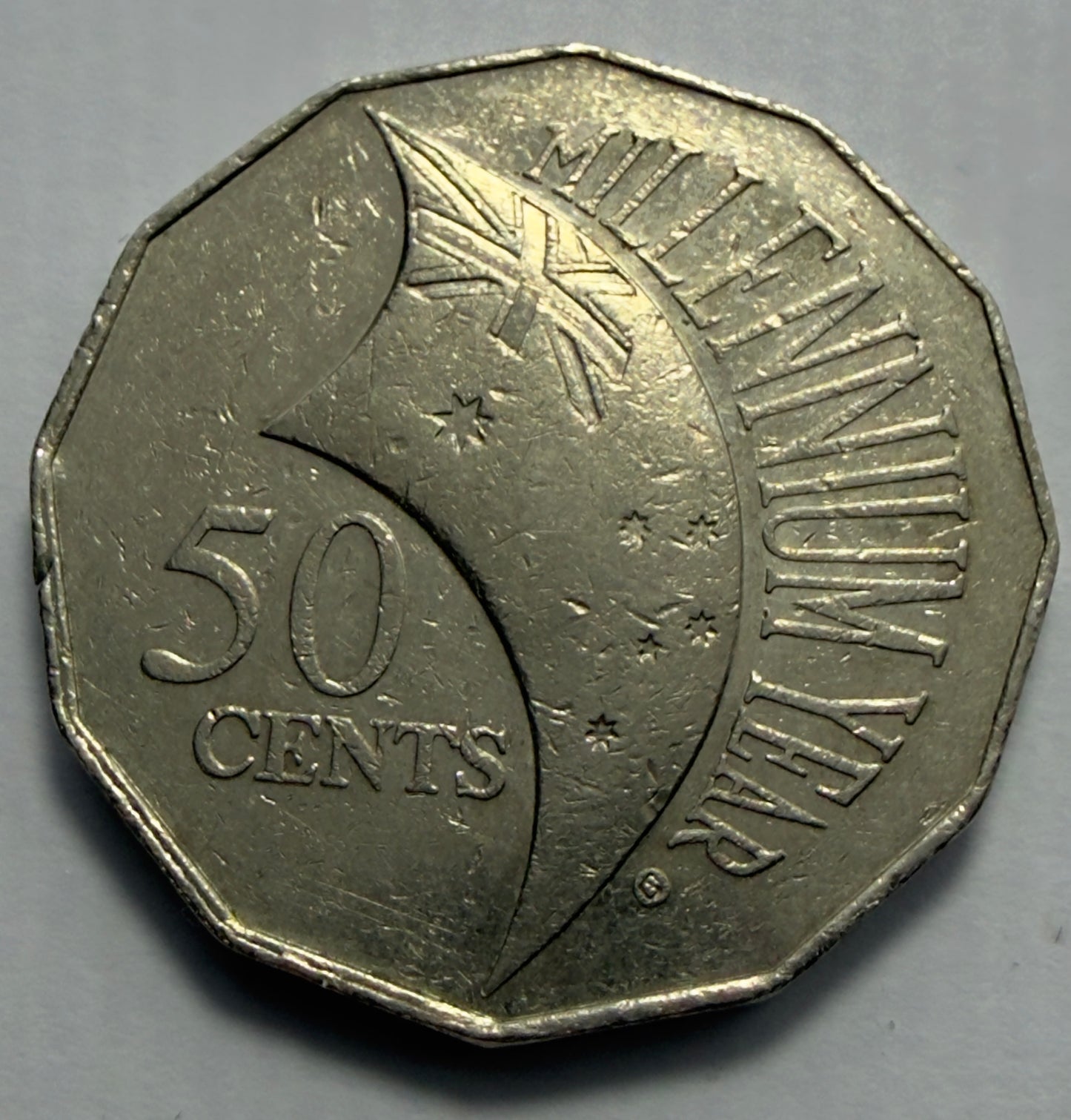 2000 50 Cent Coin - INCUSED Millennium Year - comes in 2x2 - #1