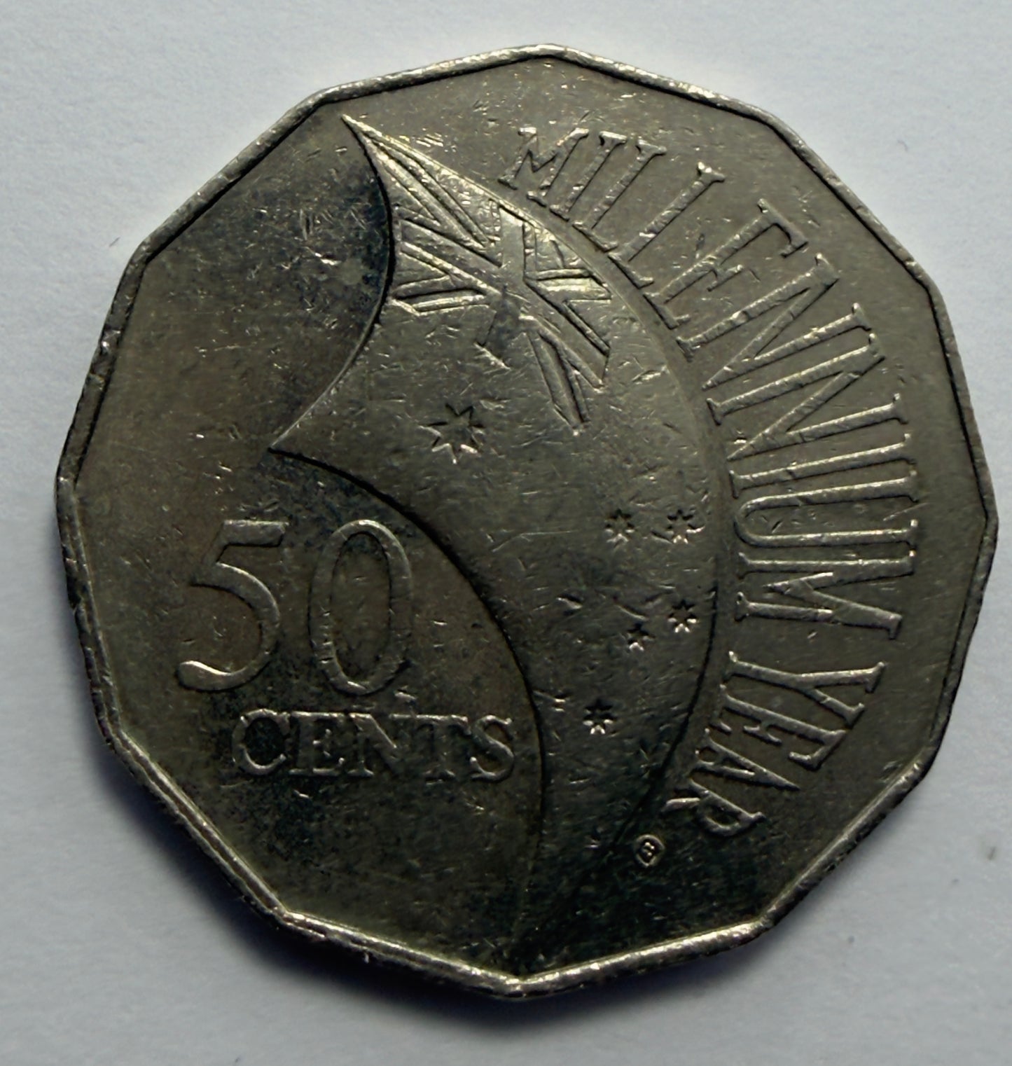 2000 50 Cent Coin - INCUSED Millennium Year - comes in 2x2 - #1