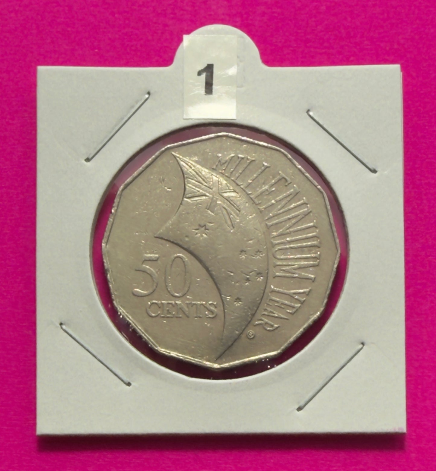 2000 50 Cent Coin - INCUSED Millennium Year - comes in 2x2 - #1