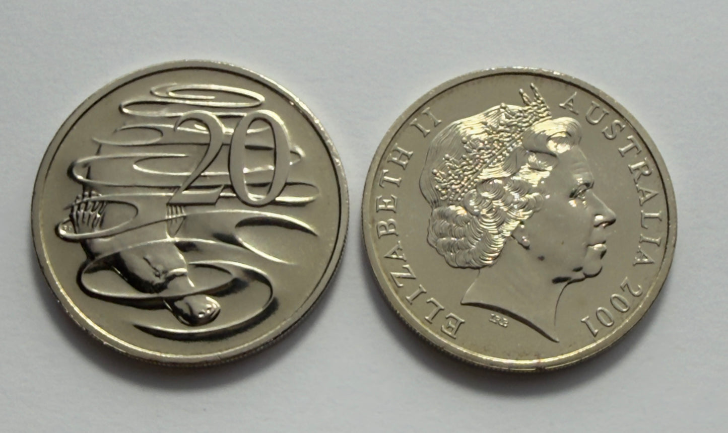 2001 20 Cent Coin - Platypus - Choice Uncirculated - ex mint set - comes in 2x2