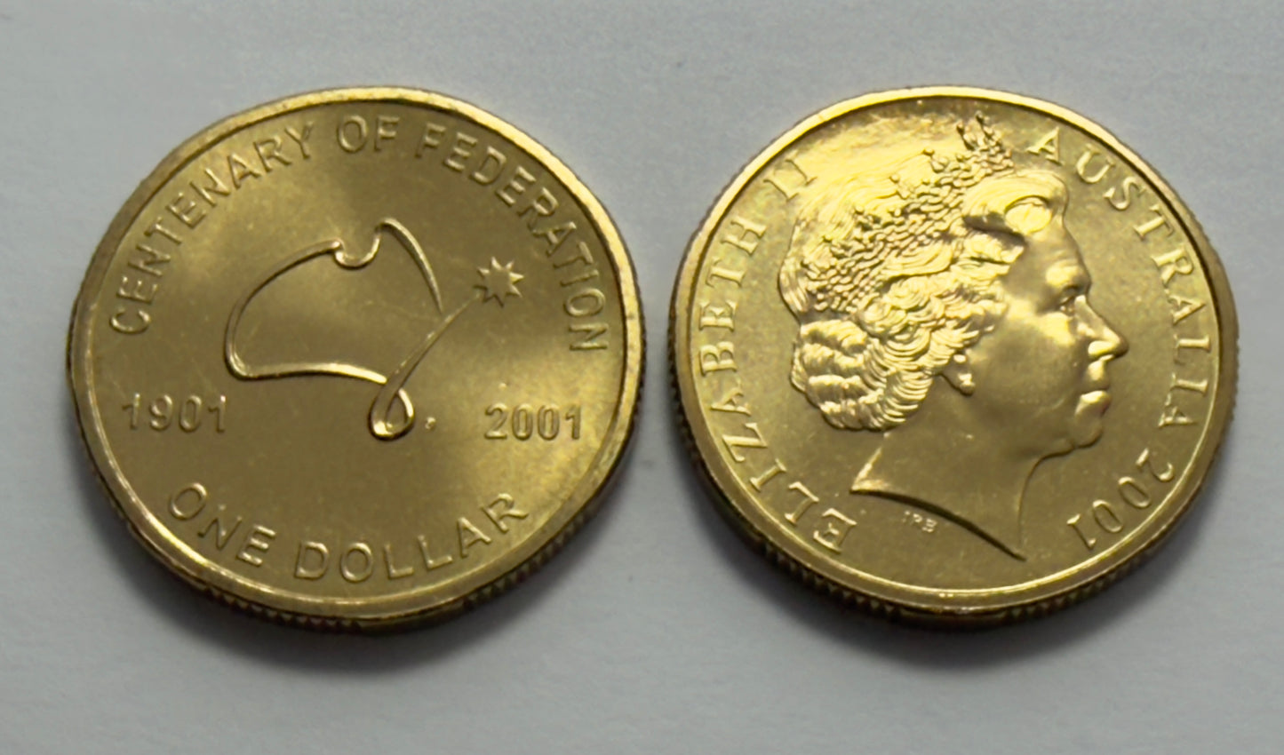 2001 $1 Centenary of Federation Coin - Choice Uncirculated - ex mint set -in 2x2