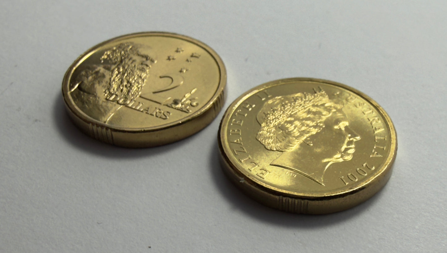 2001 $2 Elder Coin - Choice Uncirculated - ex mint set coin - comes in 2x2
