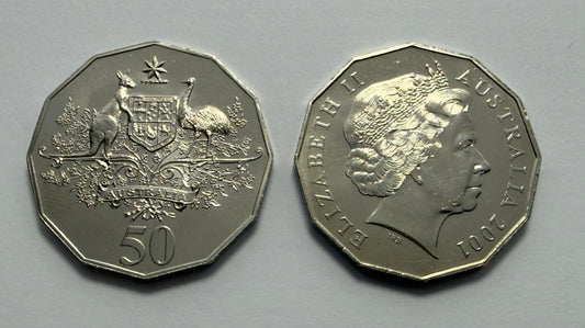 2001 50 Cent - Centenary of Federation - Choice Uncirculated - ex mint set - 2x2
