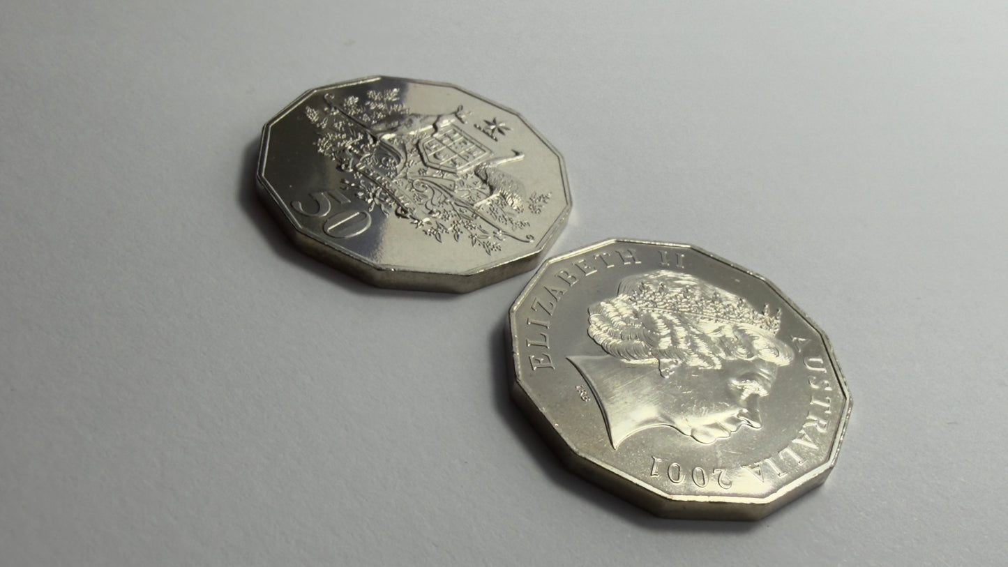 2001 50 Cent - Centenary of Federation - Choice Uncirculated - ex mint set - 2x2