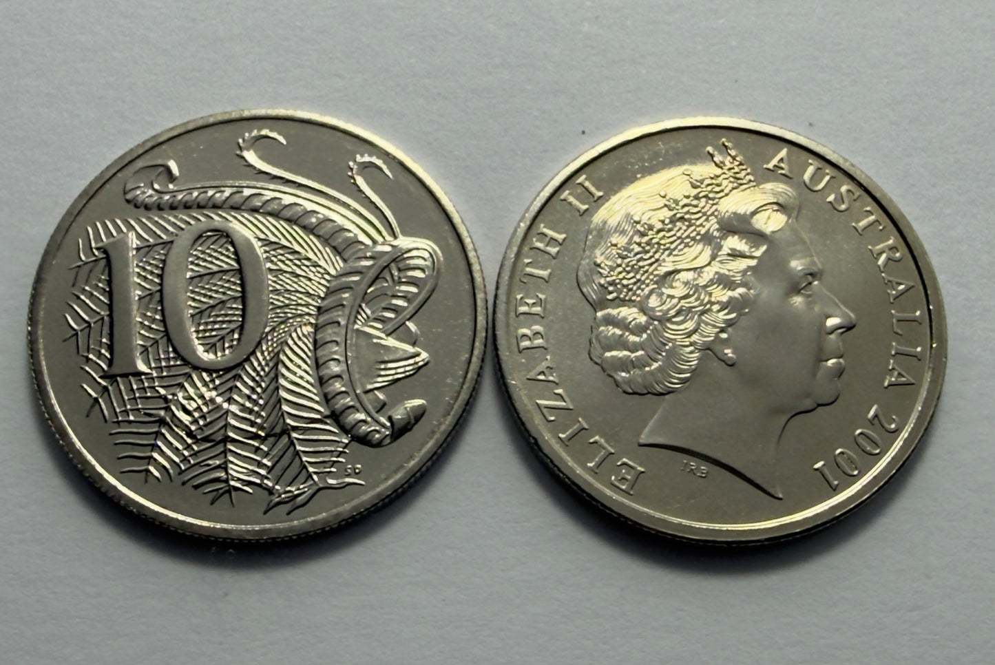 2001 10 Cent Coin - Choice Uncirculated - ex mint set coin - comes in 2x2