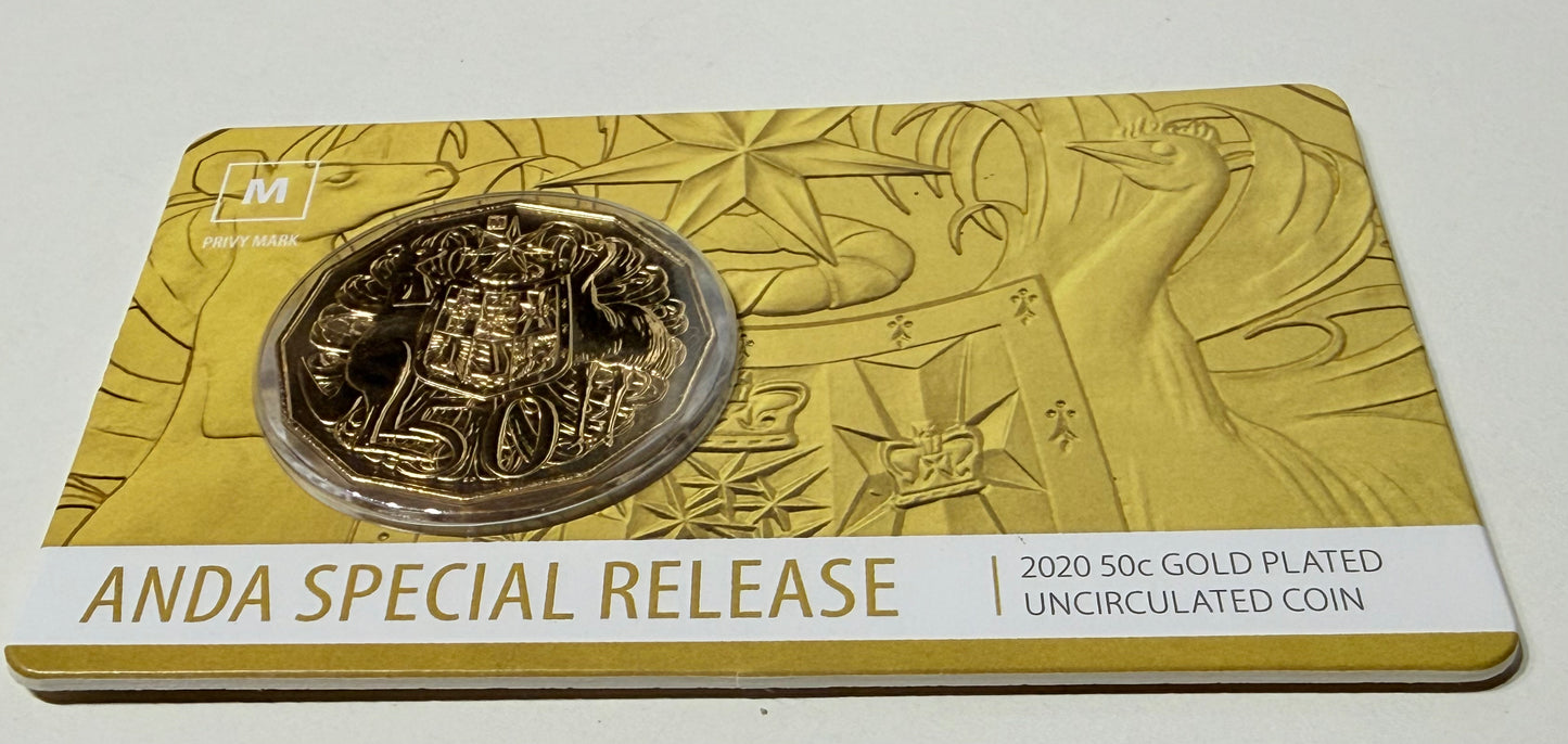 2020 50 Cent - ANDA Gold Plated M Privymark - Fifty Cent - ONLY 2020 Made
