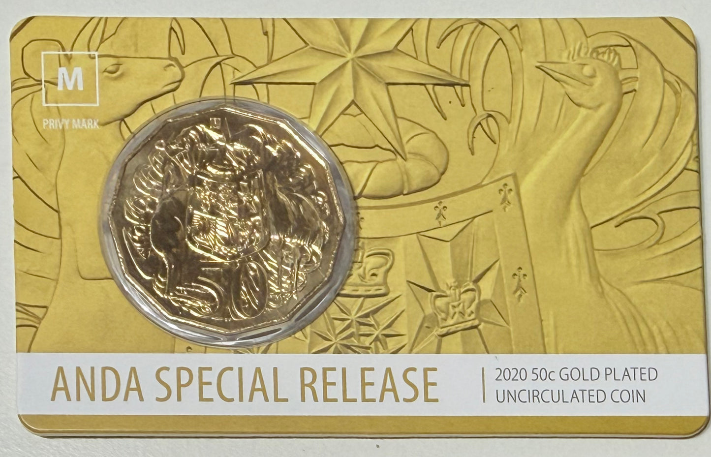 2020 50 Cent - ANDA Gold Plated M Privymark - Fifty Cent - ONLY 2020 Made