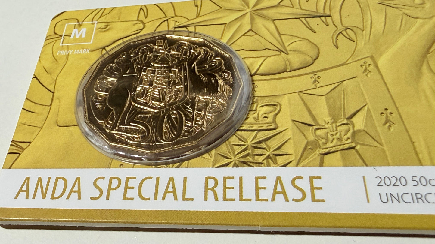 2020 50 Cent - ANDA Gold Plated M Privymark - Fifty Cent - ONLY 2020 Made