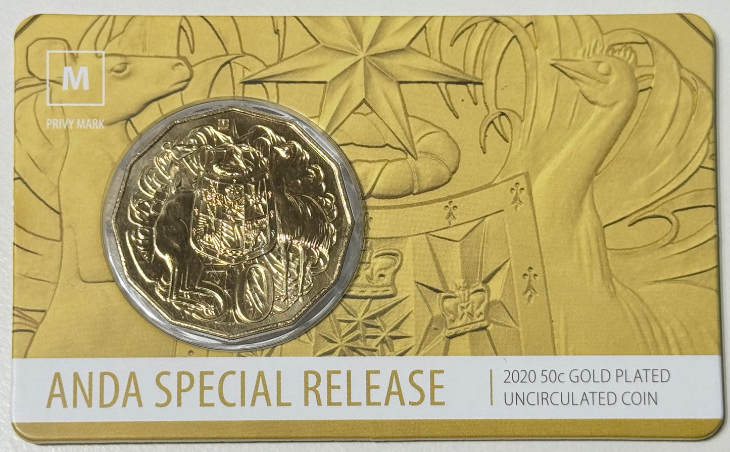 2020 50 Cent - ANDA Gold Plated M Privymark - Fifty Cent - ONLY 2020 Made