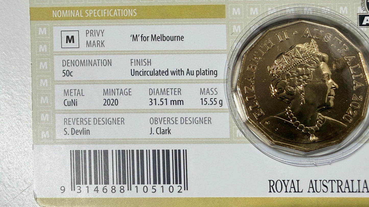 2020 50 Cent - ANDA Gold Plated M Privymark - Fifty Cent - ONLY 2020 Made