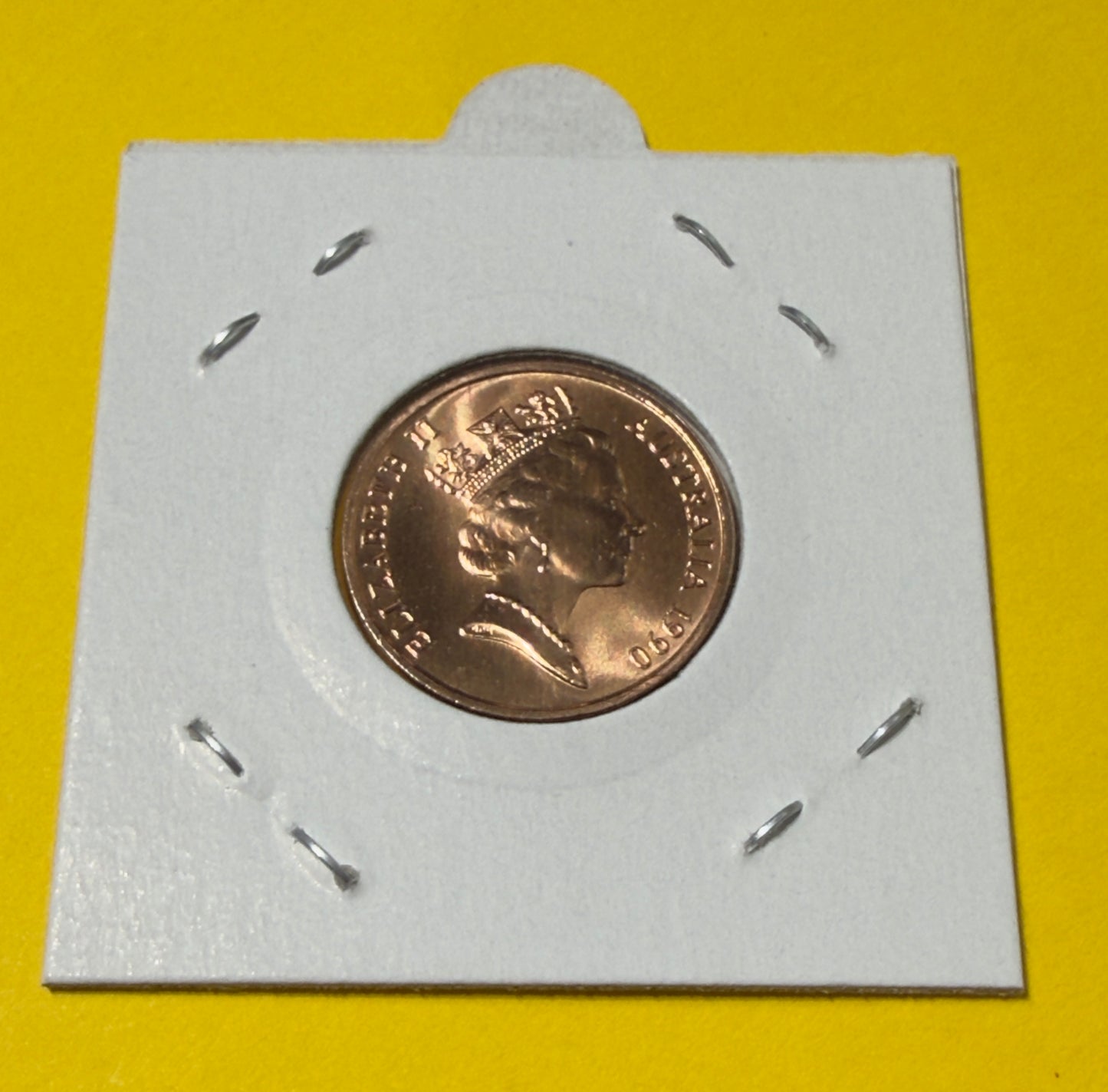 1990 2 Cent Coin - Choice Uncirculated - Mint Set ONLY coin - comes in 2x2