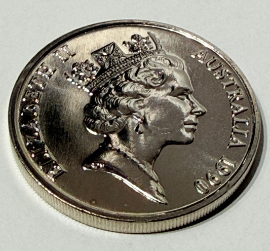 1990 20 Cent Coin - Uncirculated - Ex MINT SET - Twenty Cent Coin - comes in 2x2