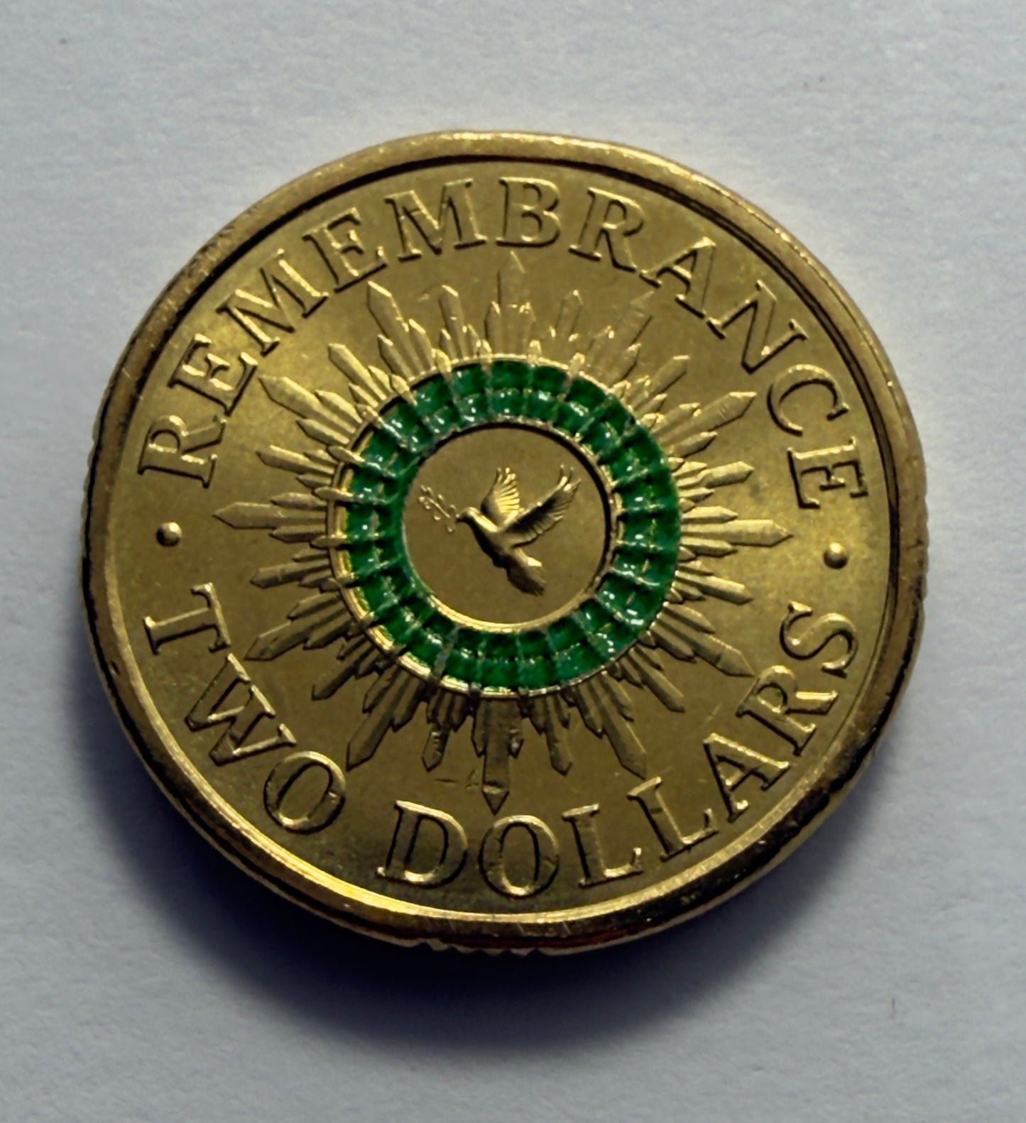 2014 $2 Green Dove Coin - Uncirculated - Two Dollar UNC - comes in 2x2