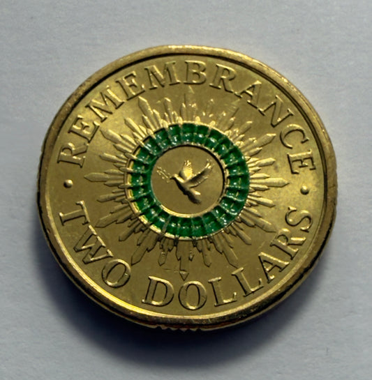 2014 $2 Green Dove Coin - Uncirculated - Two Dollar UNC - comes in 2x2