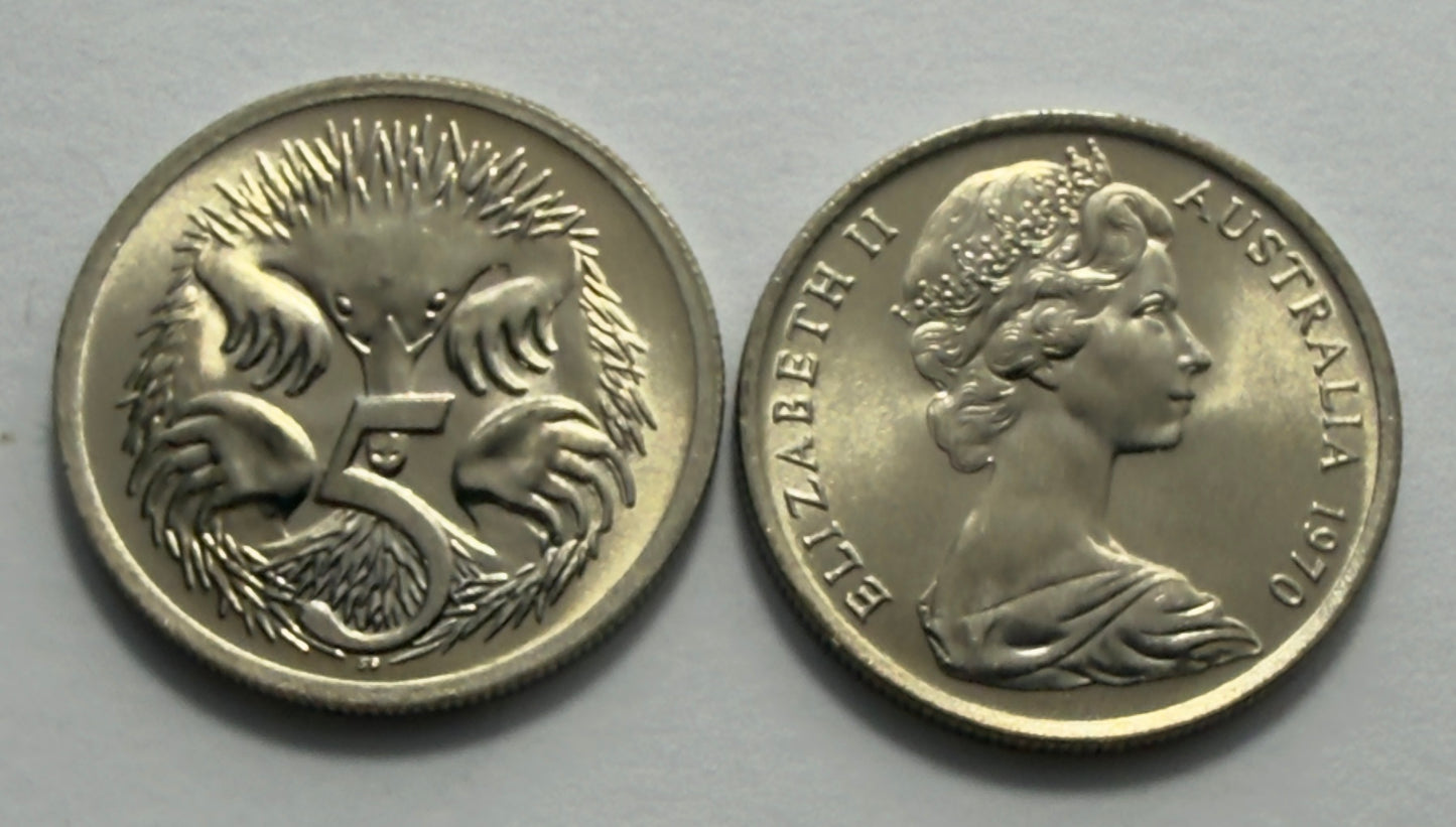 1970 5 Cent Coin - Uncirculated - Five Cent - 5c- Ex RAM Roll - comes in 2x2