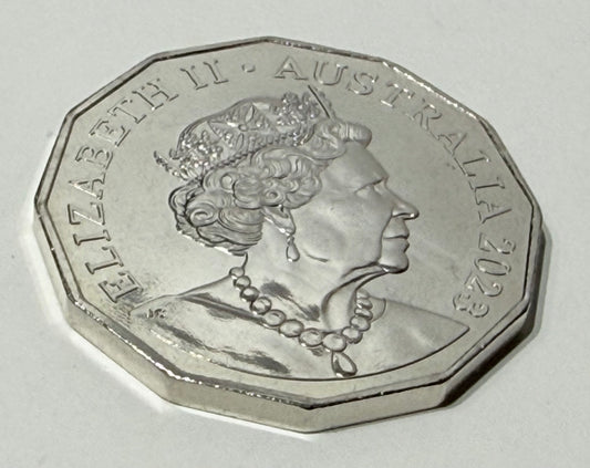 2023 50 Cent Coin - Choice Uncirculated - ex mint set coin Fifty Cent - in 2x2