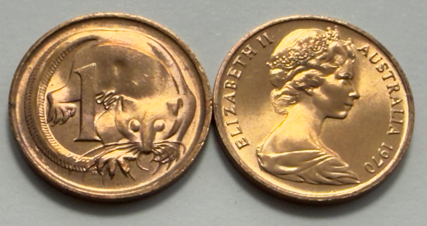 1970 1 Cent Coin - Uncirculated - One Cent Coin - 1c - comes in 2x2